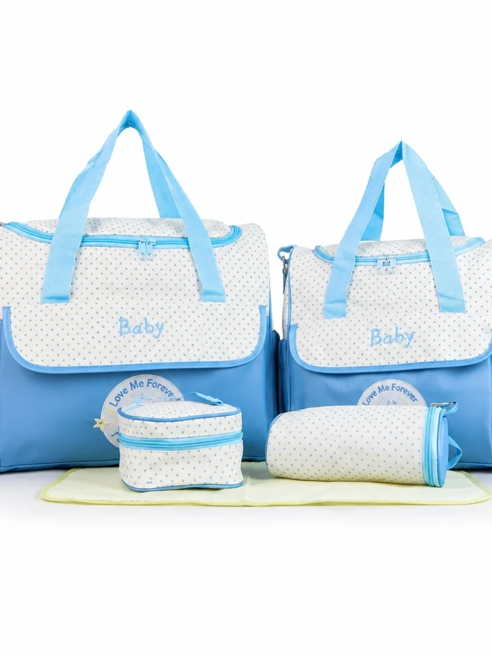 Pink Baby Diaper Bag Set with Matching Accessories 5psc